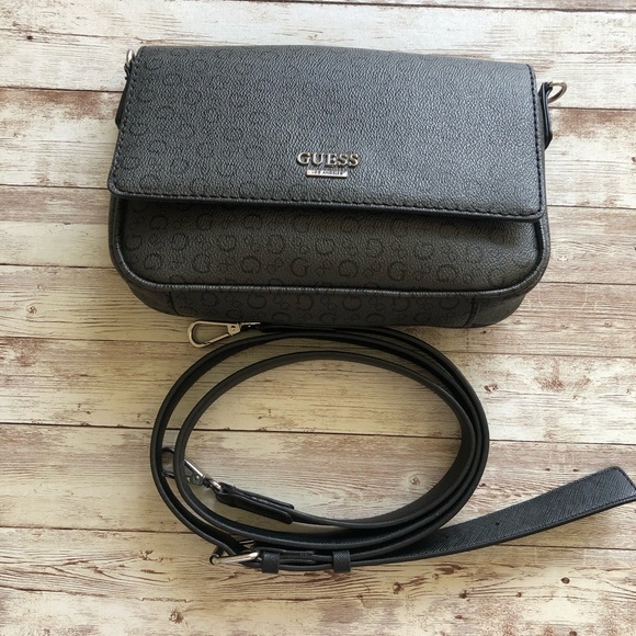 Guess Small Crossbody Bag Dark Gray - Picture 1 of 15